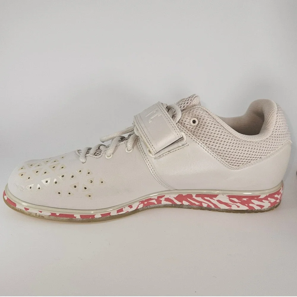 Men's Adidas Adipower Weightlifting II Shoes White Pink Size 12.5 Power Training